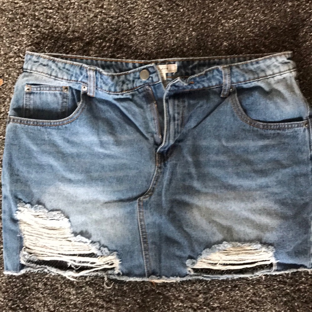 Denim Mini Skirt XL